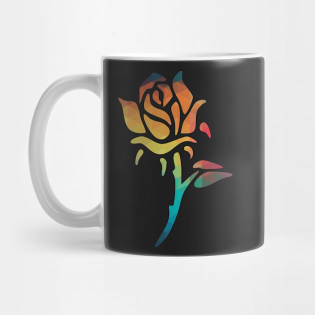 Rainbow pattern colors rose silhouette by AdiDsgn